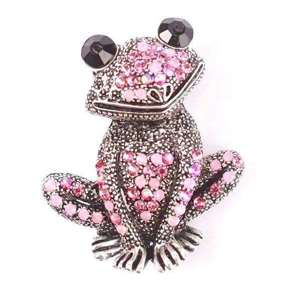 Fashion Jewelry Jewelry - 🌺 🌺 🌺Vintage Style Frog Toad Brooch, Rhinestone-Encrusted Fashion Animal Pin